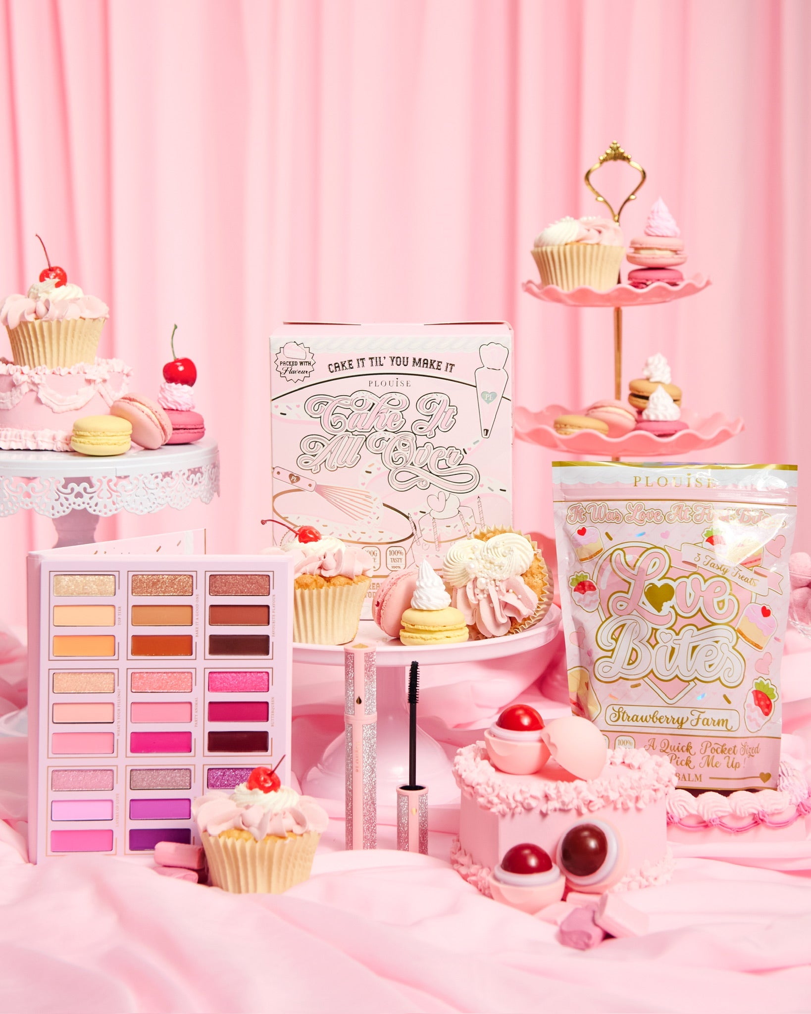 P.Louise Makeup Bundle - Eyeshadow Palette, Blush Trio & Mascara