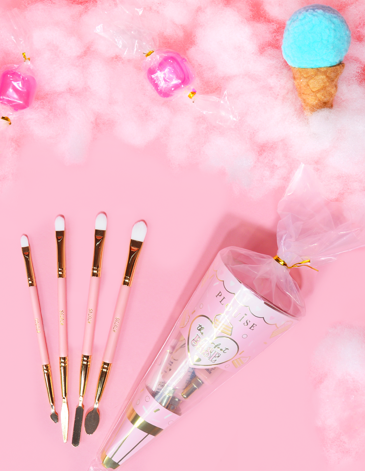 P.Louise Makeup Brush & Base Set - Pastel Icing Bundle