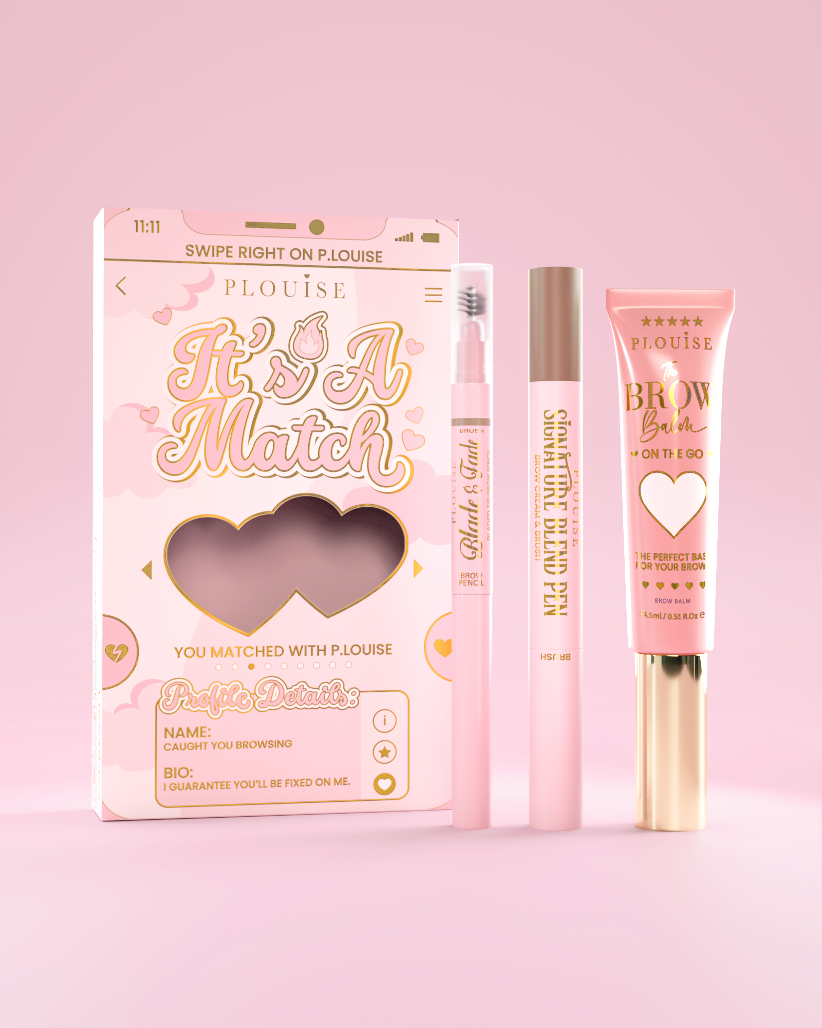 P.Louise Brow Bundle - Signature Blend Pen, Brow Pencil & Balm Set