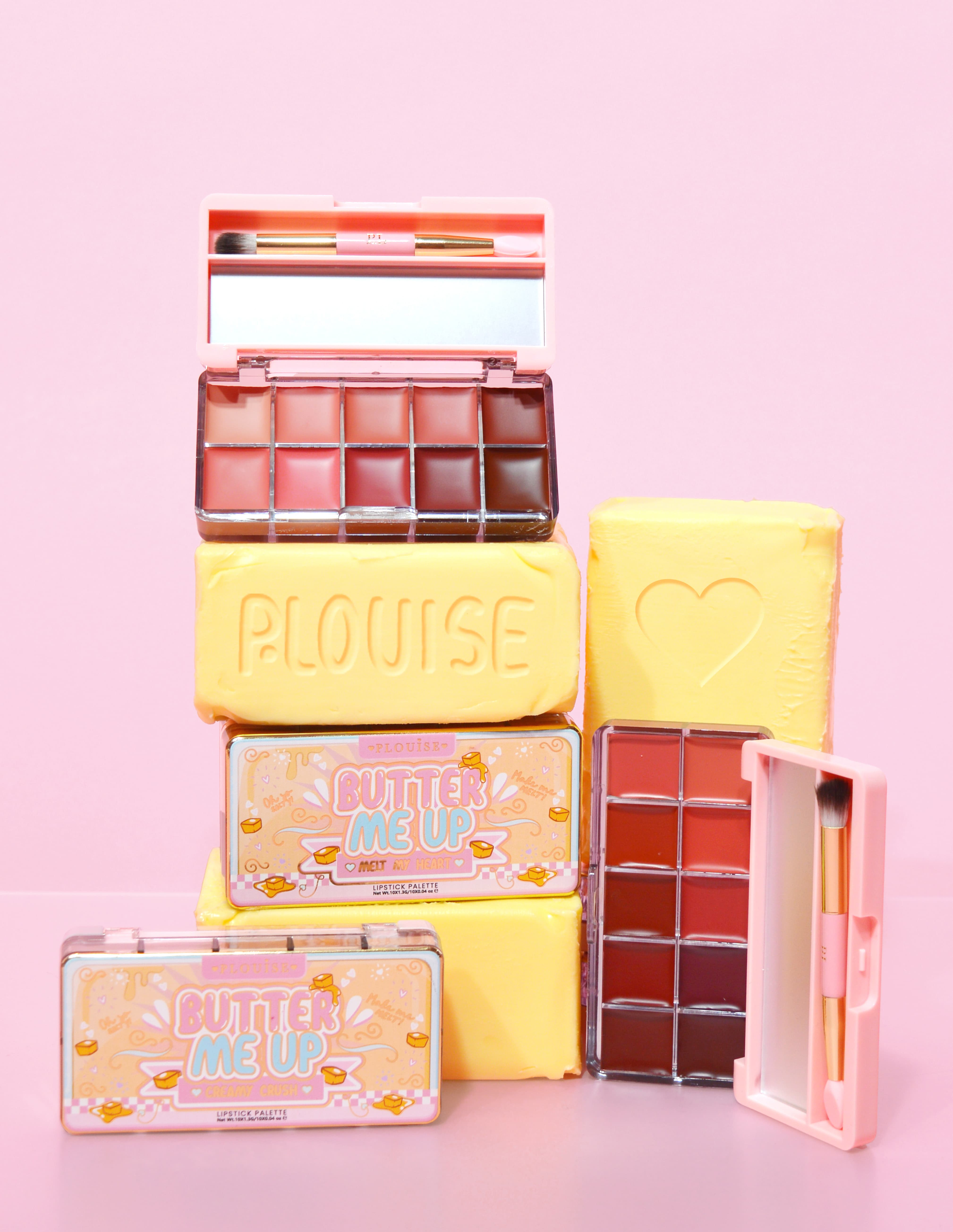 P. Louise Butter Me Up Lipstick Palette - 10 Shades & Pro Brush Duo
