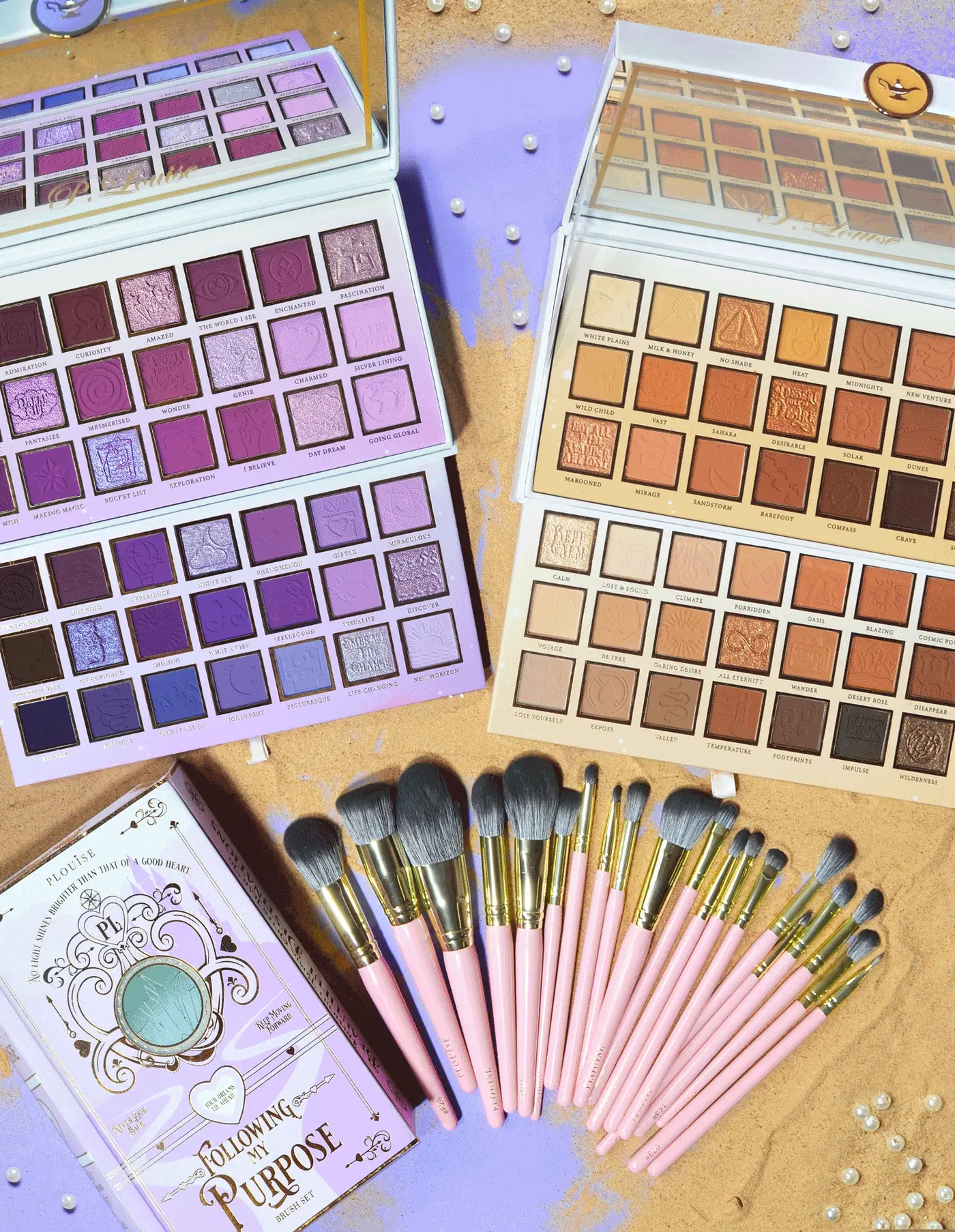 P.Louise Complete Makeup Collection with Eyeshadow Palettes & Brush Set
