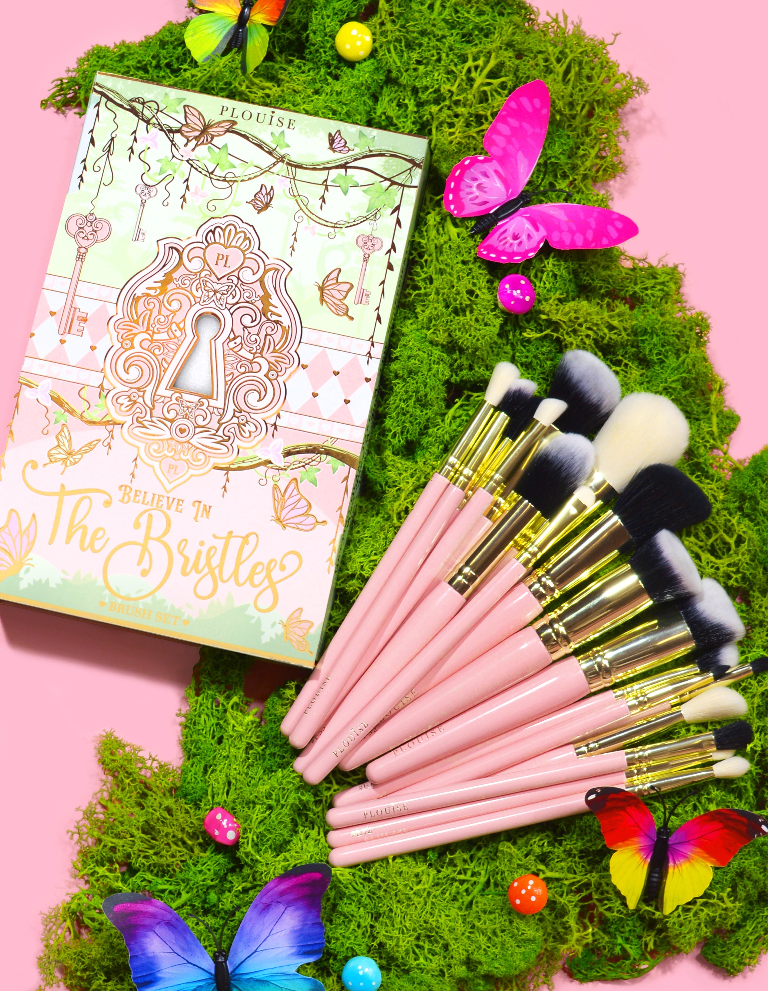 P.Louise 20-Piece Makeup Brush Set for Flawless Blending & Contouring
